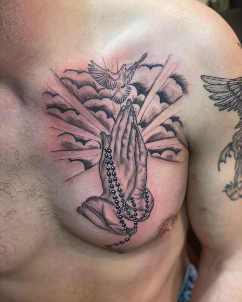 Praying Hands Wrapped in Thorns Tattoo Tattoo Design