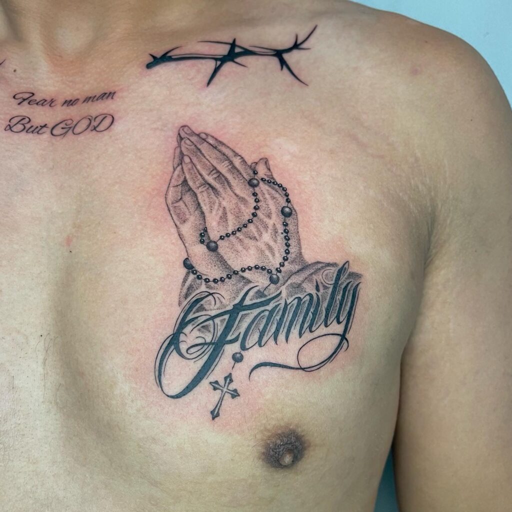 Simple Outline Praying Hands Tattoo Tattoo Design