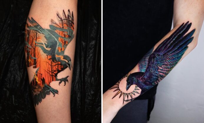 Delicate Raven Tattoo Ideas For Subtle and Symbolic Placement
