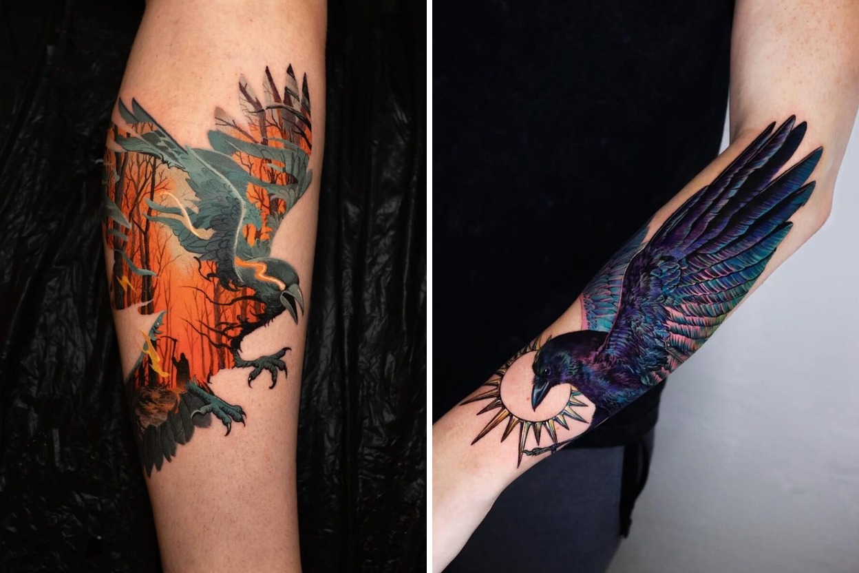 Delicate Raven Tattoo Ideas For Subtle and Symbolic Placement Featured Lookbook Collage