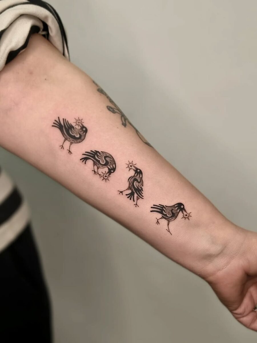 Stylish and minimalistic raven tattoo design Tattoo Design