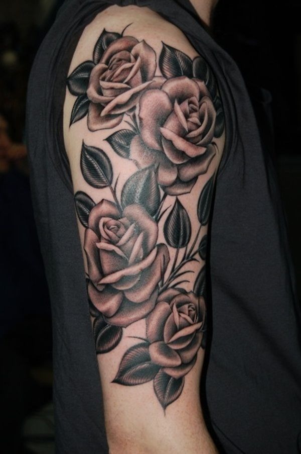 Four Pink Roses Tattoo Design