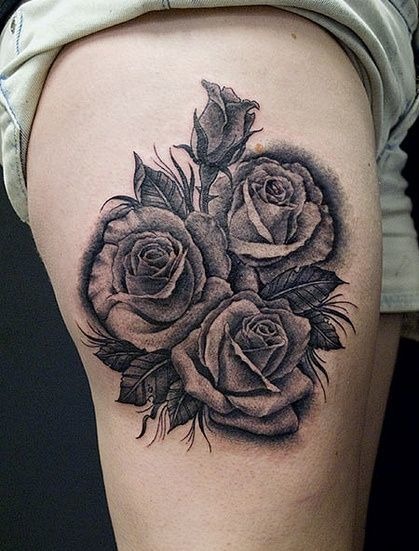 Roses in Bloom Tattoo Design
