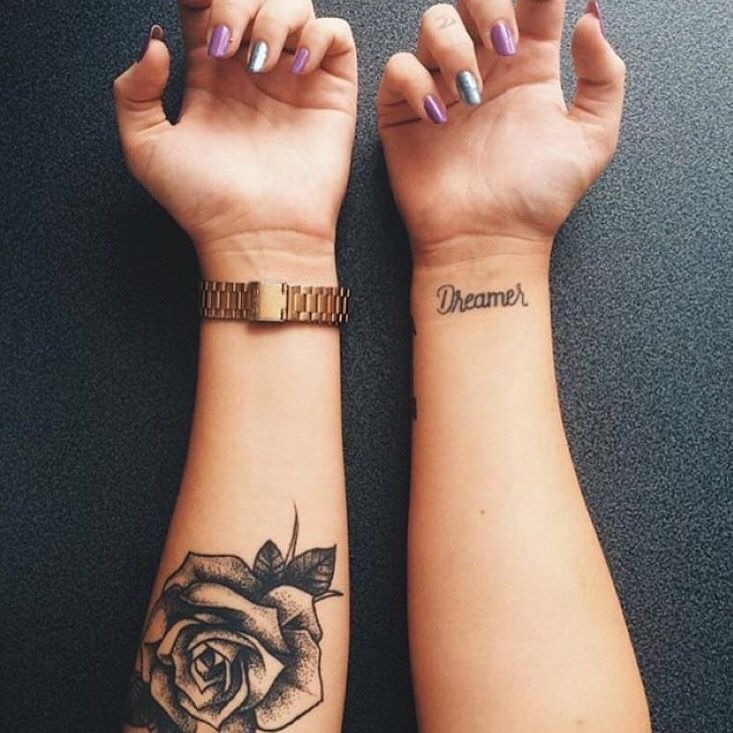 Simple Black and White Bloom Tattoo Design