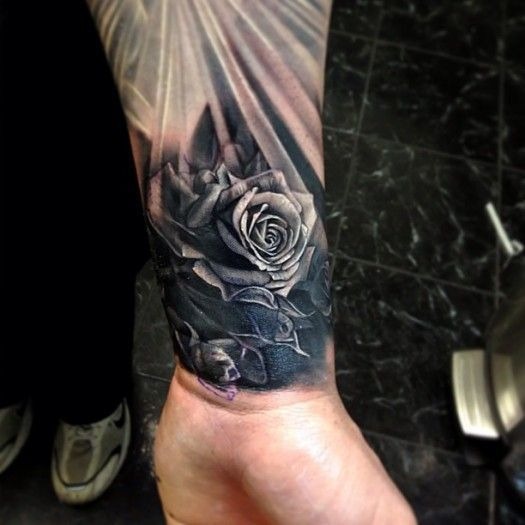 Sun Shining on Rose Tattoo Design