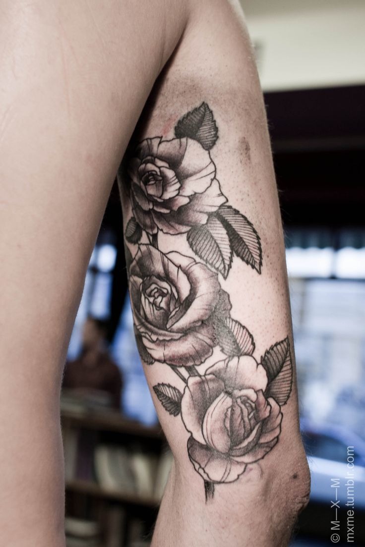 Three Rosebuds Tattoo Design