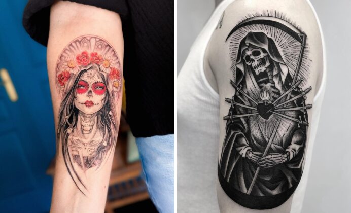 27+ Delicate Santa Muerte Tattoo Ideas That Make a Bold Artistic Statement