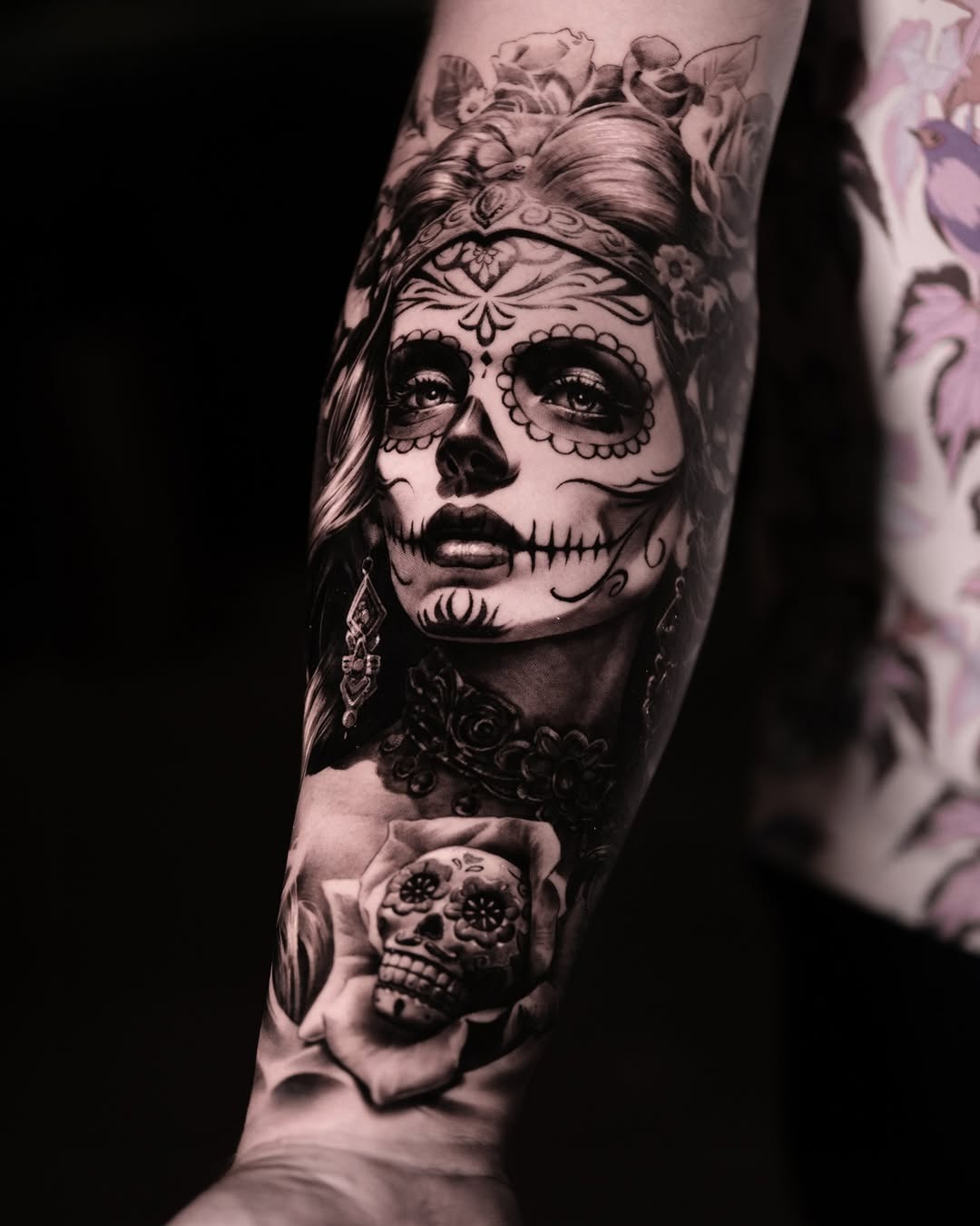 Intricate Santa Muerte Portrait Tattoo Design Tattoo Design