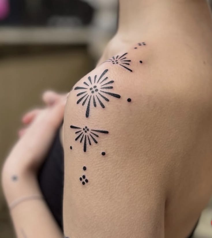 Minimal Firework Starburst Tattoo Tattoo Design