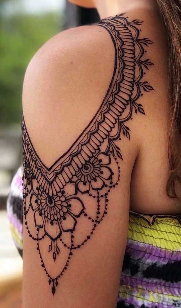 Ornamental Lace Shoulder Tattoo Tattoo Design