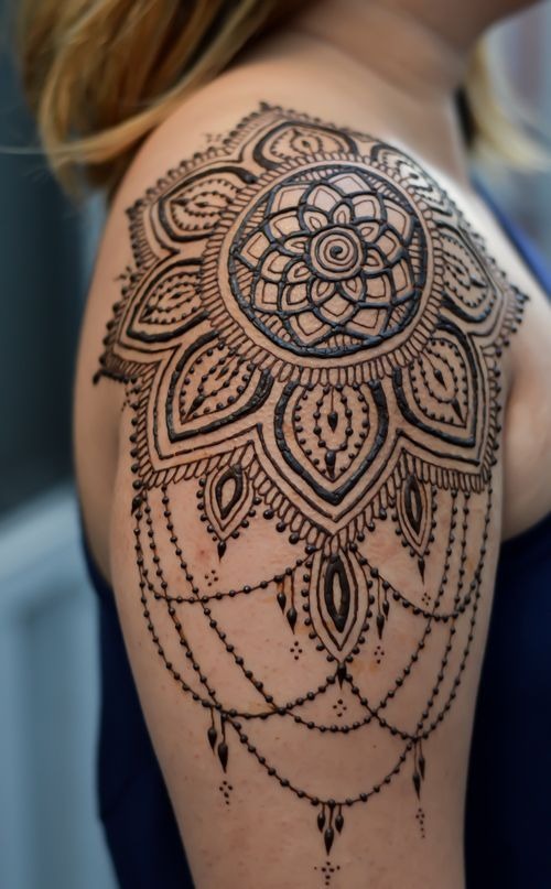 Ornamental Mandala Shoulder Statement Tattoo Design