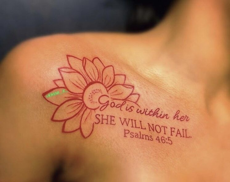 Red Sunflower Faith Shoulder Tattoo Tattoo Design