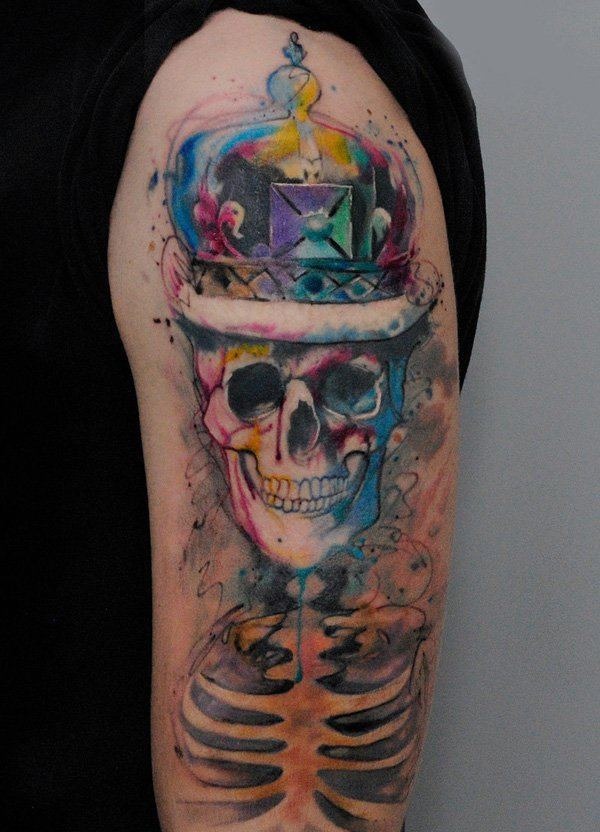 Arm sleeve sugar skull tattoo Tattoo Design