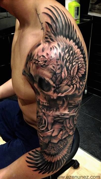 Cool skull tattoo on guys arm Tattoo Design