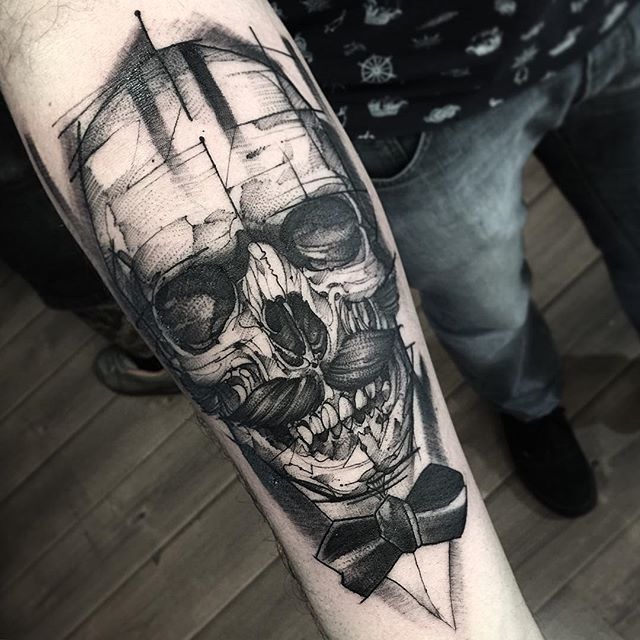 Forearm skull tattoo Tattoo Design