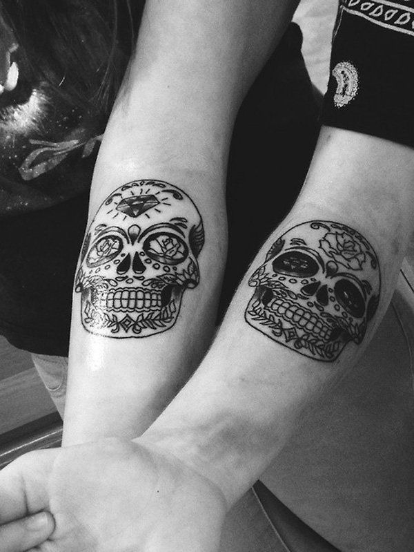Forearm sugar skull tattoo Tattoo Design