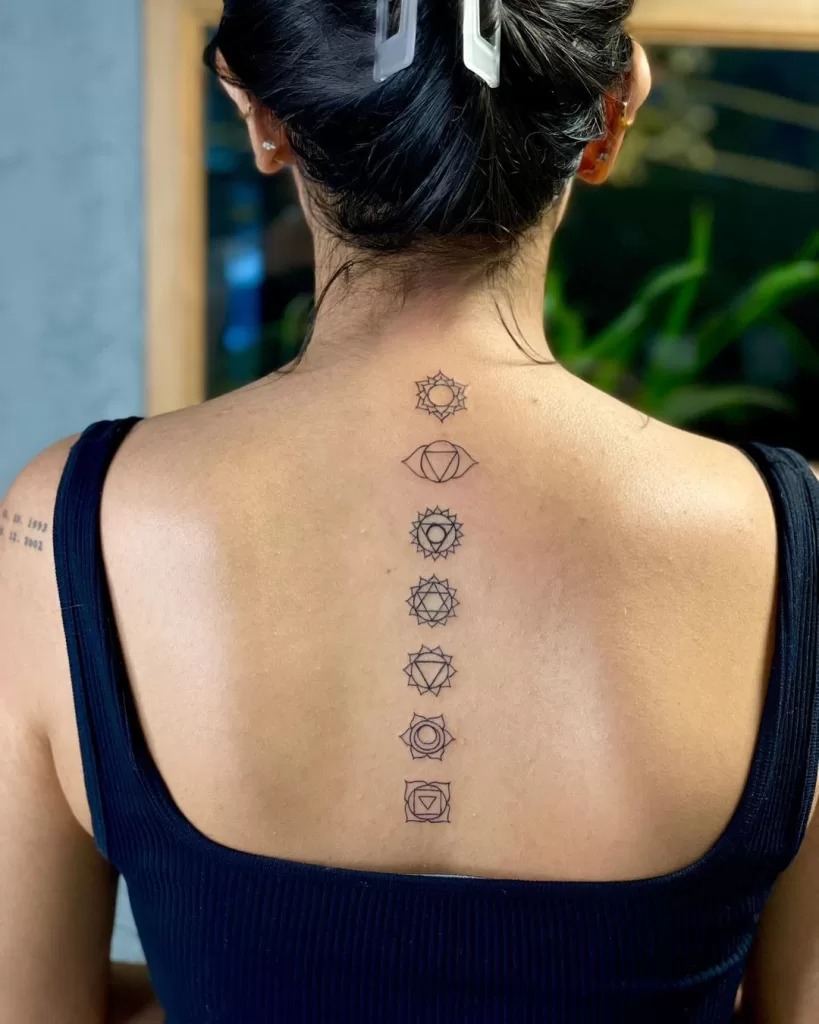 Chakra Symbols Back Tattoo Tattoo Design