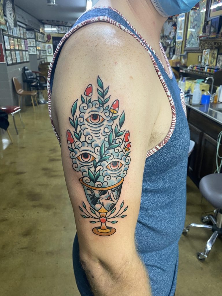 Mystical Chalice and Eye Tattoo Tattoo Design