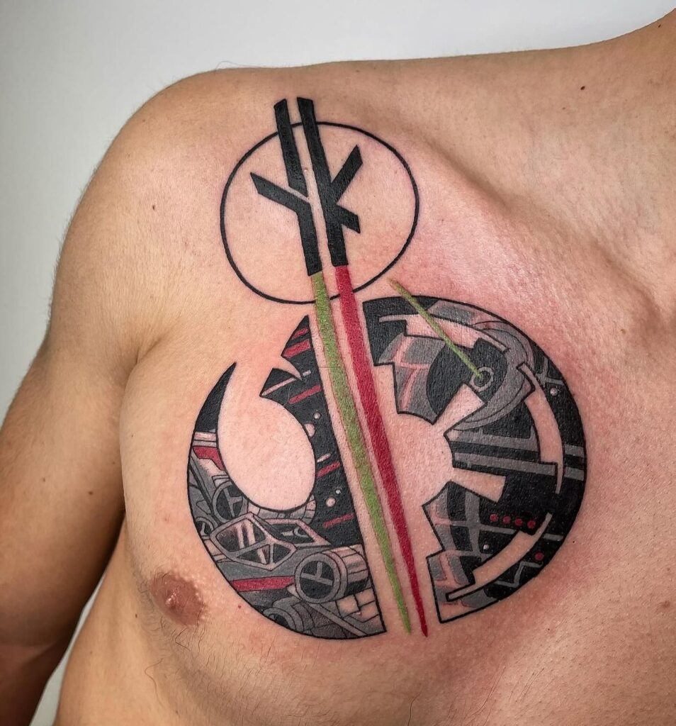 Floral R2-D2 Tribute Tattoo Tattoo Design
