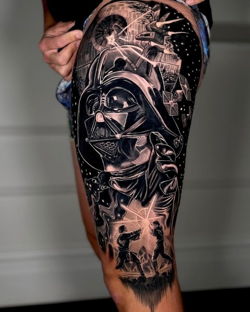 Floral Star Wars Armor Sleeve Tattoo Tattoo Design