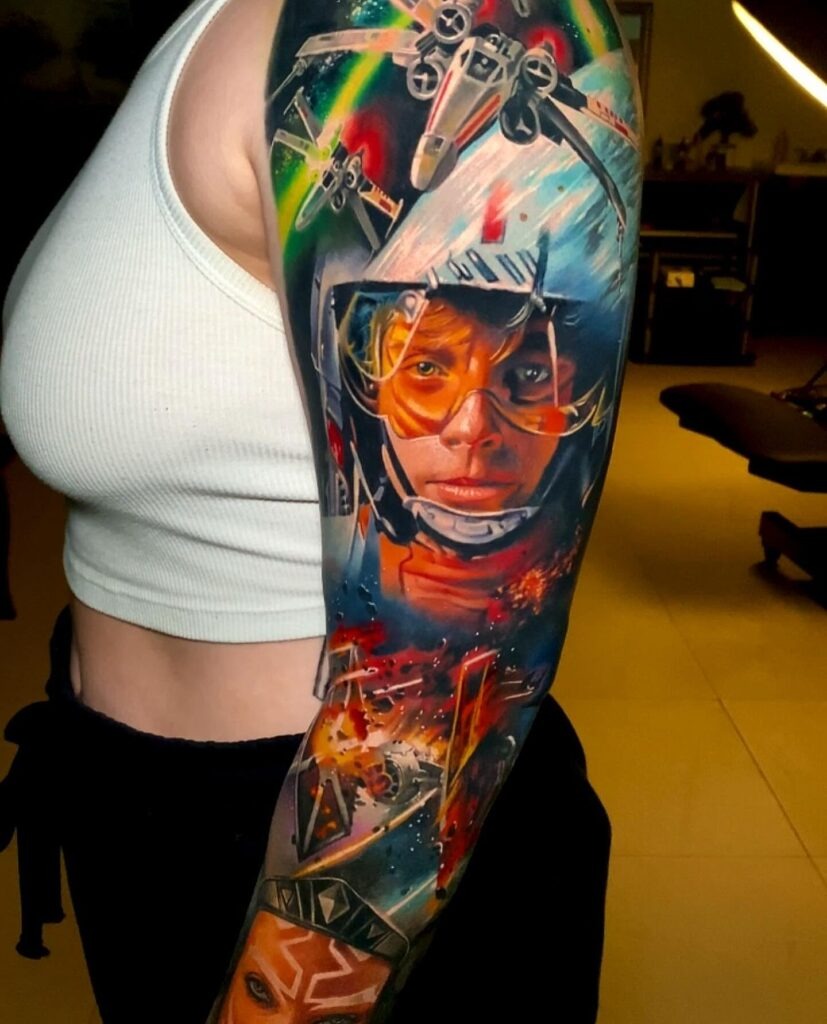 The Dark Side’s Eternal Struggle Tattoo Tattoo Design