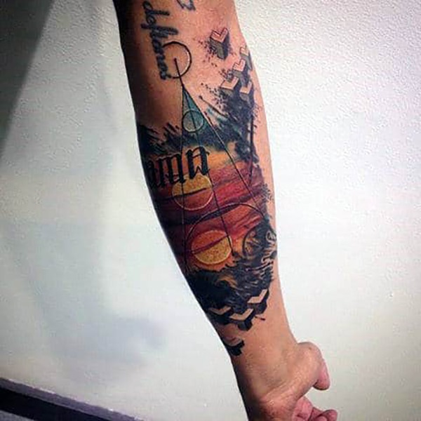 Beautiful Geometry Design Sunset Tattoo for Nature Lovers Tattoo Design