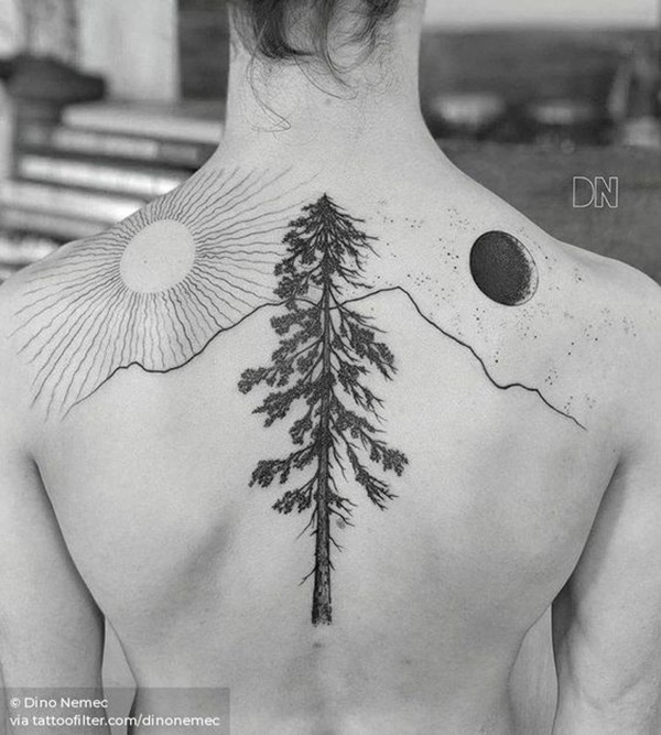 Elaborate Landscape Tattoo Design for Nature Lovers Tattoo Design