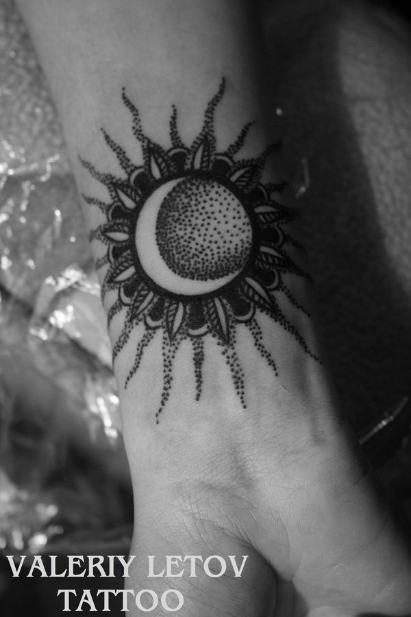 Flowery Half Moon Tattoo Design Tattoo Design