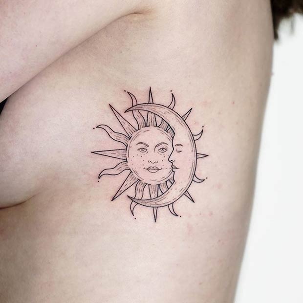 Half-Moon Overlap in Pristine Shape Tattoo Design
