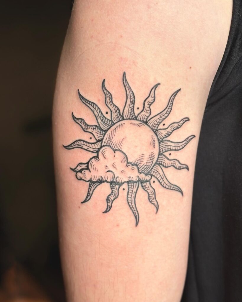 Cloud and Sun Arm Tattoo Tattoo Design