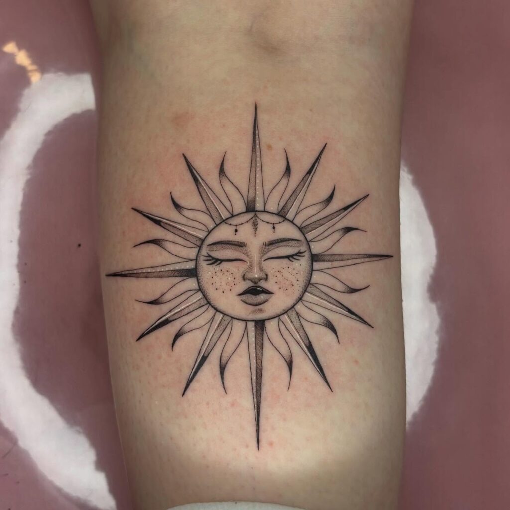Dreamy Sun Goddess Tattoo Tattoo Design