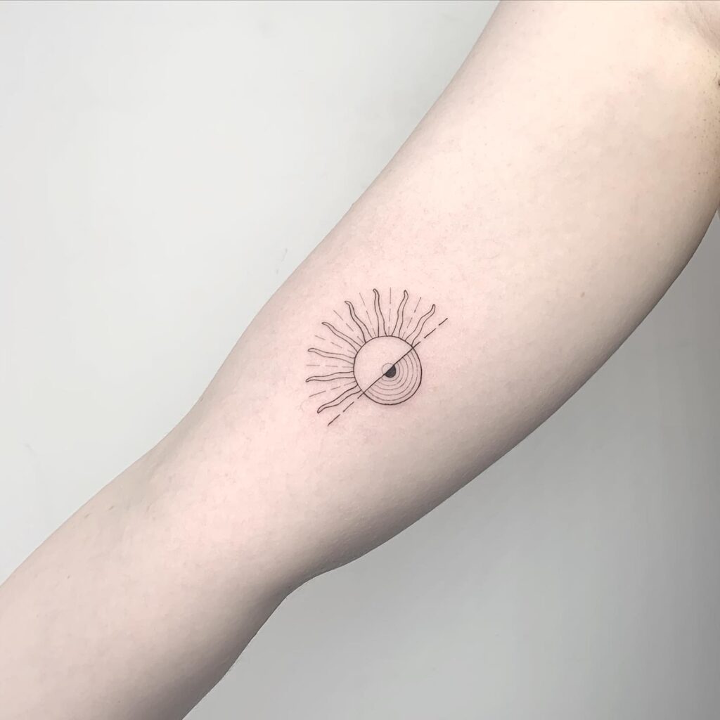 Half-Sun Minimalist Inner Arm Tattoo Tattoo Design