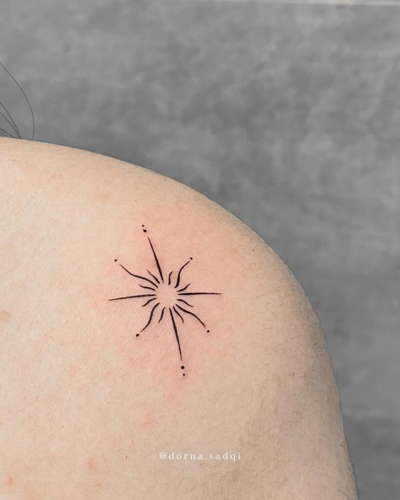 Minimal Burst Sun Tattoo Tattoo Design