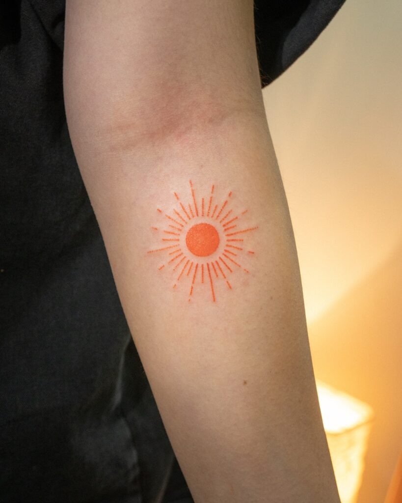Radiant Orange Sun Tattoo Tattoo Design