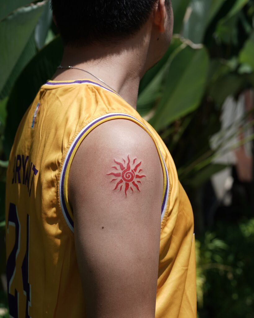 Red Spiral Sun Tattoo Tattoo Design
