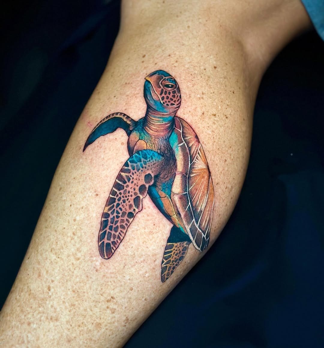 Stunning Realistic Sea Turtle Tattoo Design Tattoo Design