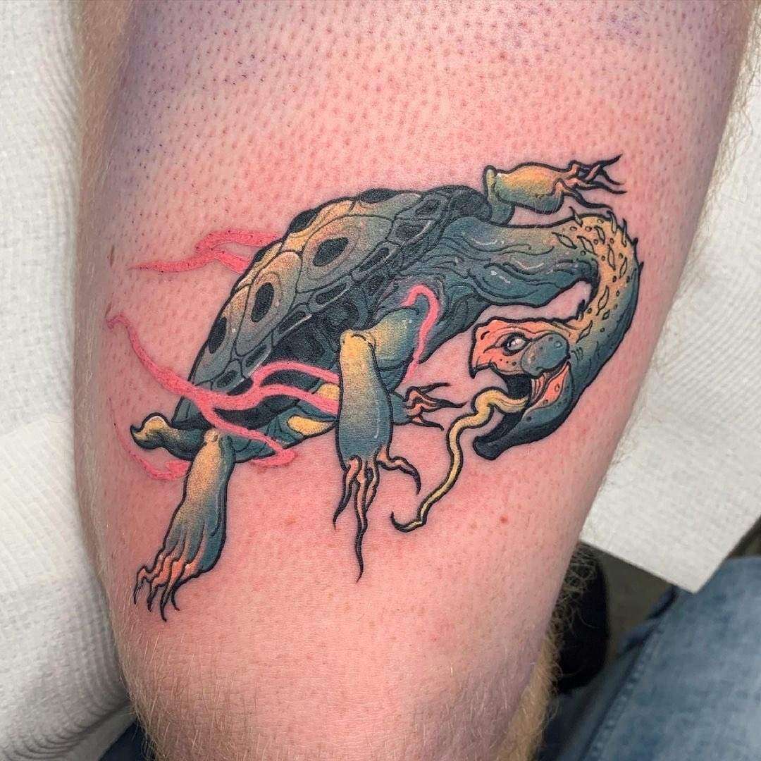 Stunning Realistic Turtle Tattoo with Vibrant Colors Tattoo Design