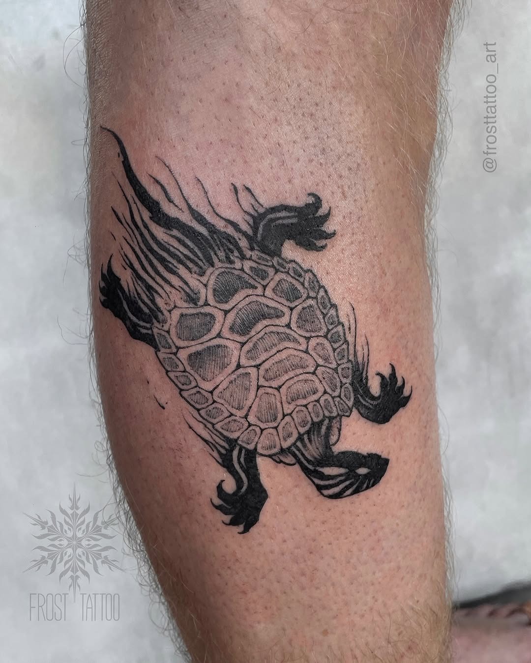 Stylish minimalist sea turtle tattoo design Tattoo Design