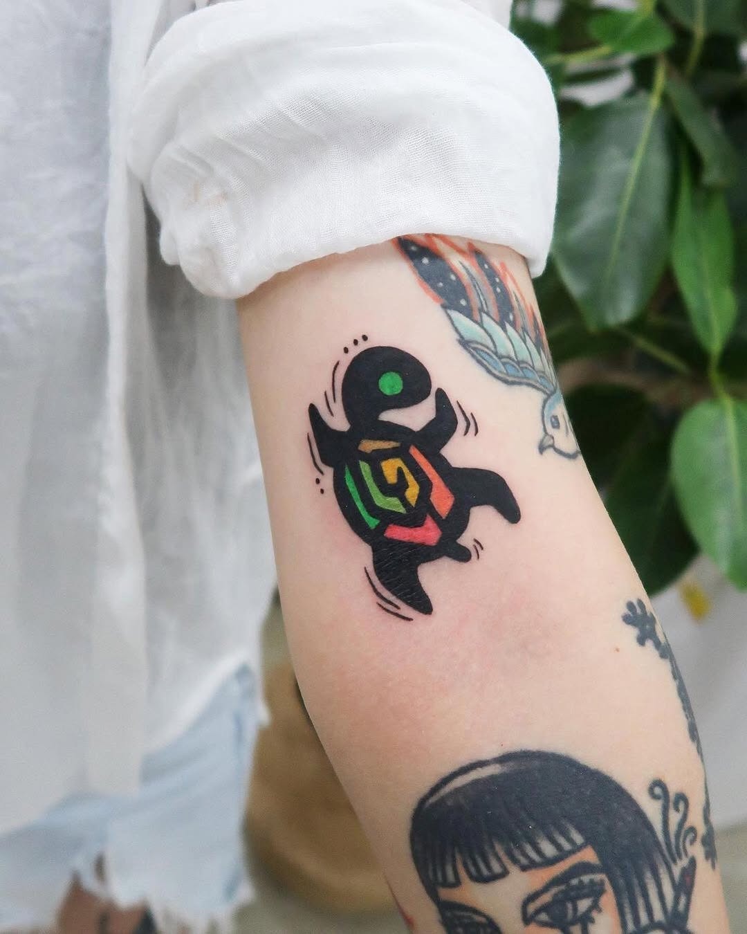 Vibrant Minimalist Turtle Tattoo Design Tattoo Design