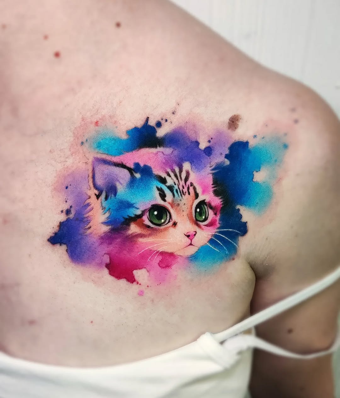 Colorful Watercolor Cat Tattoo Design Tattoo Design