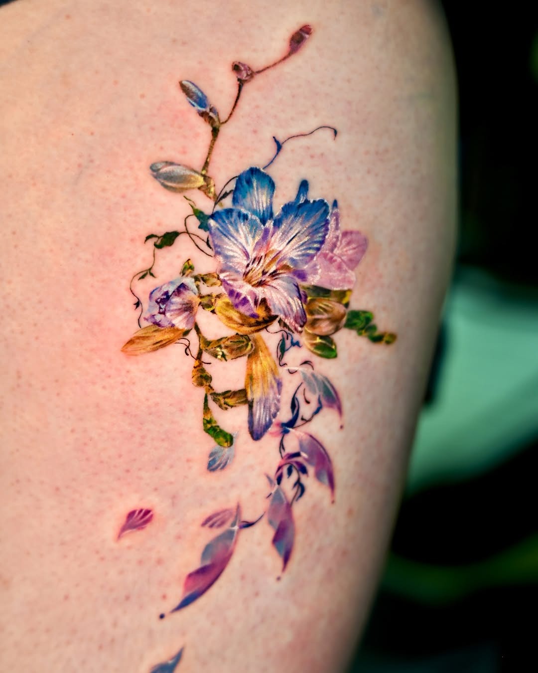Vibrant floral watercolor tattoo design Tattoo Design