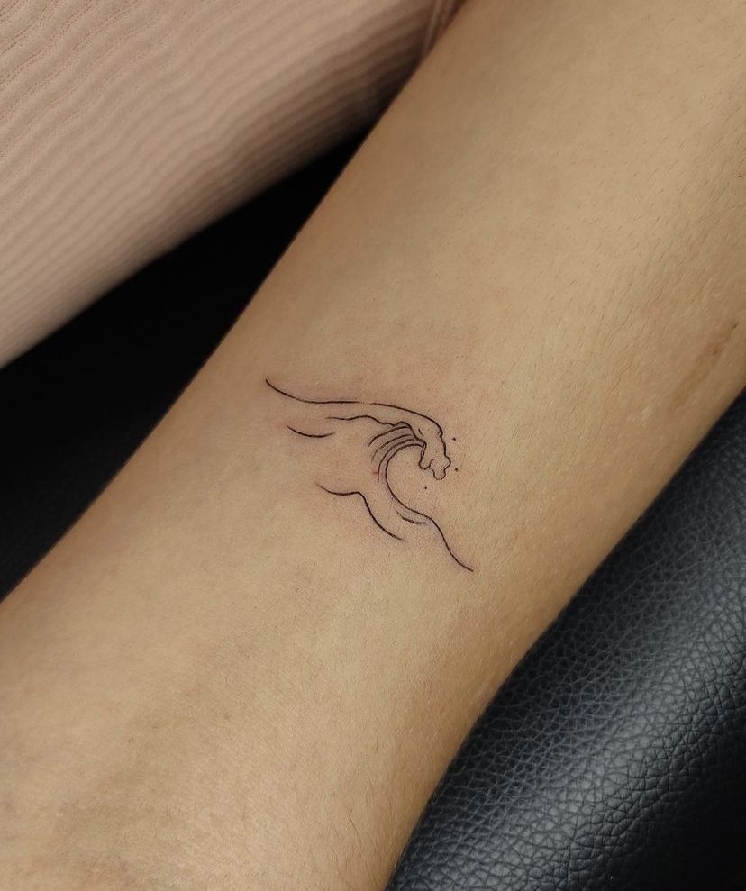 Abstract Single Wave Tattoo Tattoo Design