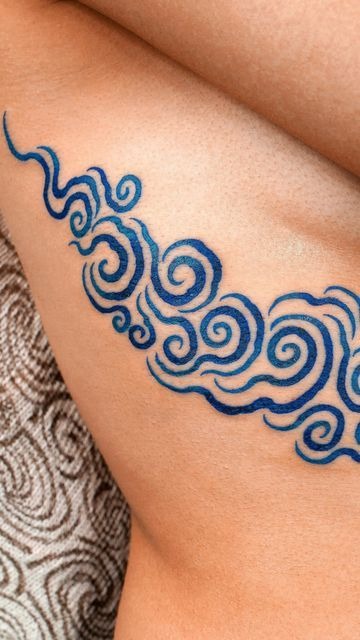 Blue Abstract Wave Tattoo Tattoo Design