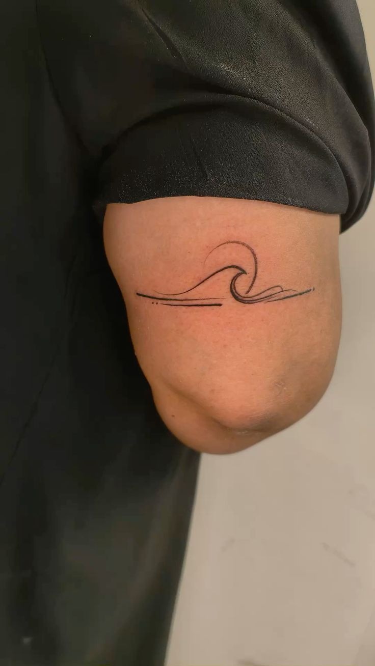 Minimal Elbow Wave Tattoo Tattoo Design