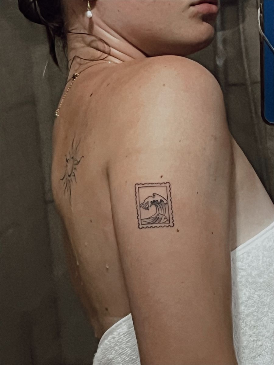 Tiny Stamp Wave Tattoo Tattoo Design