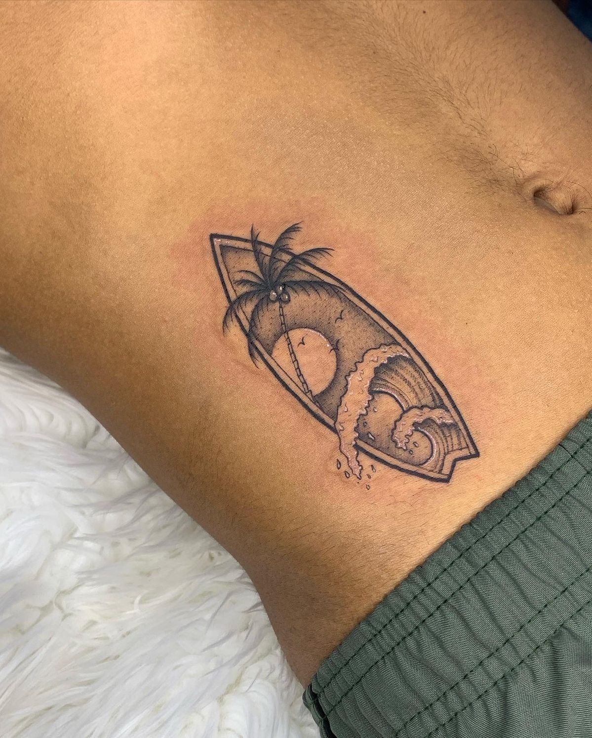 Tropical Wave Frame Tattoo Tattoo Design