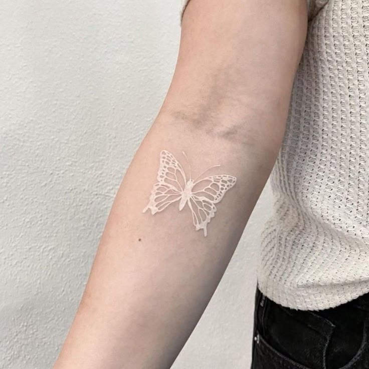 Classic White Butterfly Tattoo Tattoo Design