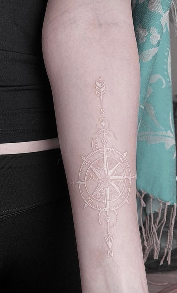 Compass with Arrow Forearm Tattoo Tattoo Design