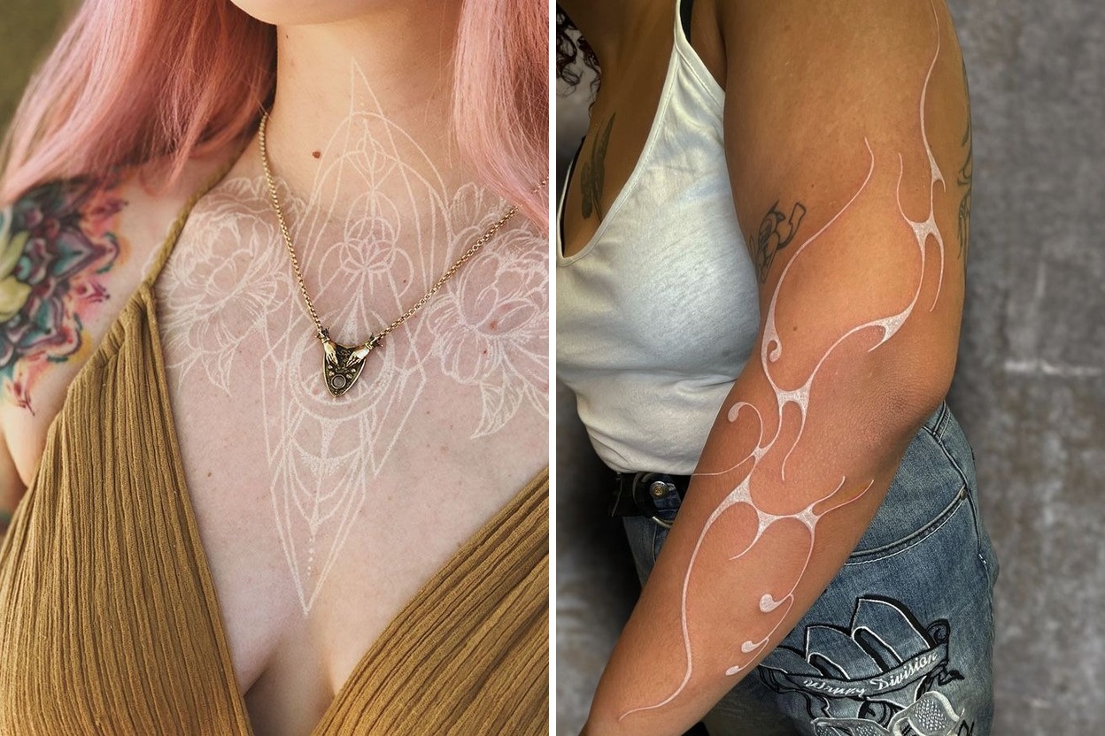 22+ Delicate White Tattoo Ideas For Expressive Body Art Featured Lookbook Collage