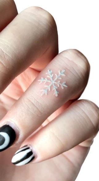 Snowflake Finger Tattoo Tattoo Design